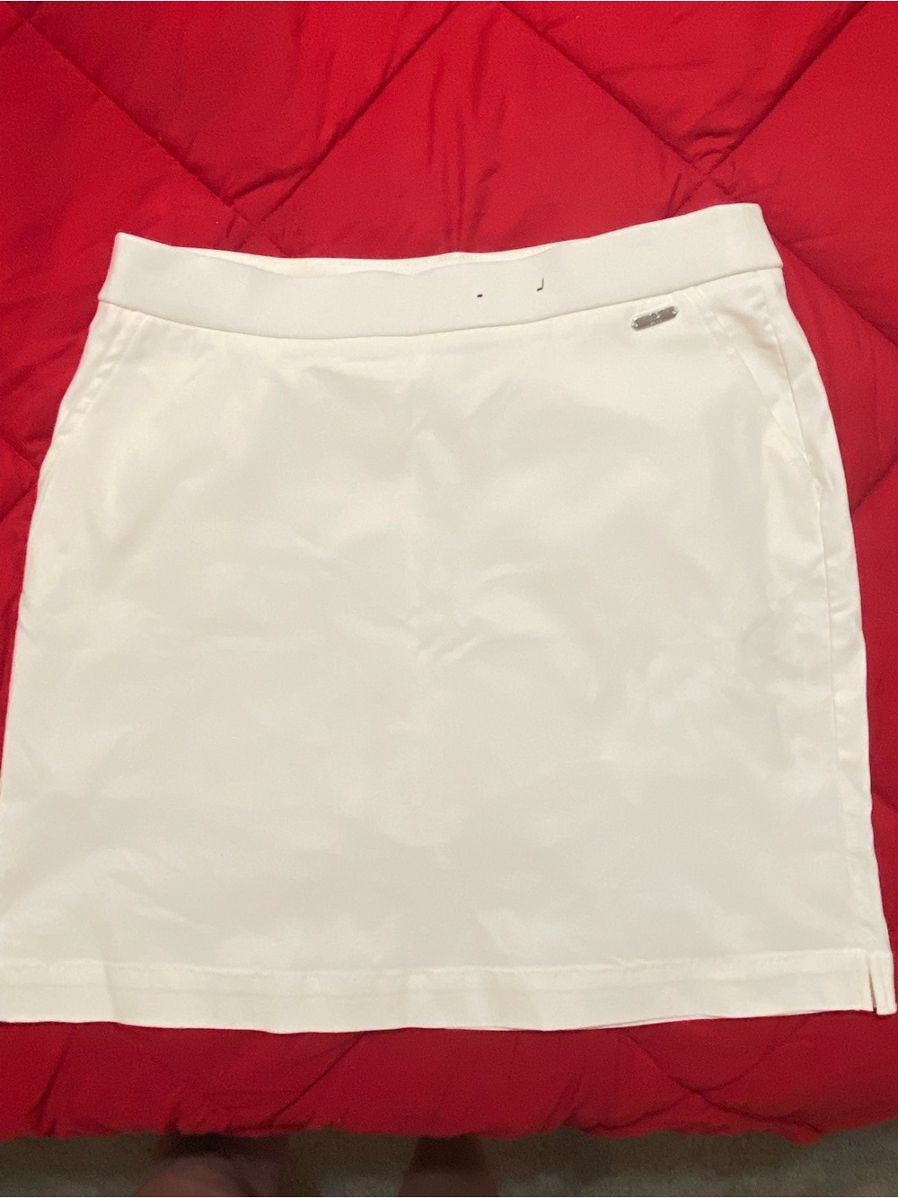 Rafaella White Midi Straight Skirt